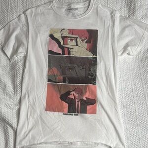 White Graphic T-Shirt with Anime Design